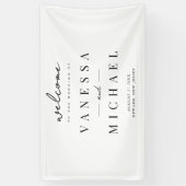 Elegant Simple Black and White Wedding Spandoek (Verticaal)