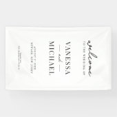 Elegant Simple Black and White Wedding Spandoek (Horizontaal)