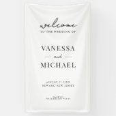 Elegant Simple Black and White Wedding Spandoek (Verticaal)