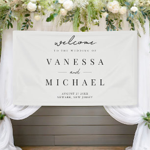 Elegant Simple Black and White Wedding Spandoek