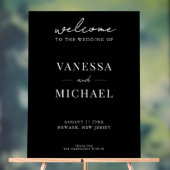 Elegant Simple Black and White Wedding Welcome Acryl Bord (Neutraal)