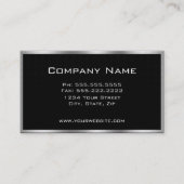 Elegant Simple Black en Chrome Visitekaartje (Achterkant)