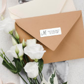 Elegant Simple Black en White Monogram Address Etiket