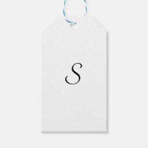 Elegant Simple Black en White Monogram Cadeaulabel