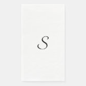 Elegant Simple Black en White Monogram Servet (Voorkant)