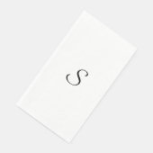 Elegant Simple Black en White Monogram Servet (Hoek)