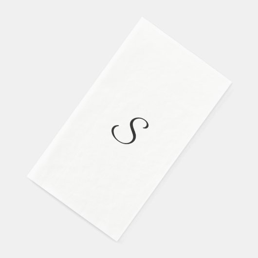 Elegant Simple Black en White Monogram Servet (Hoek)