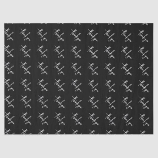 Elegant Simple Black Hartelijk dank voor kleine be Tissuepapier (Voorkant)