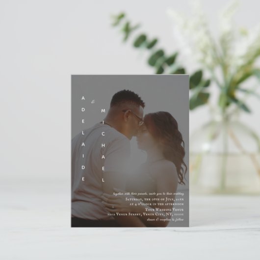 Elegant Simple Black Photo Weddenation (Staand voorkant)