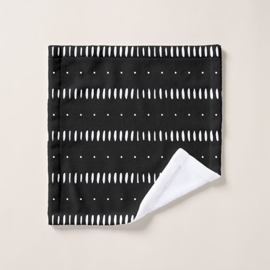 Elegant simple black &white abstract pattern bad handdoek (Wasdoekje)