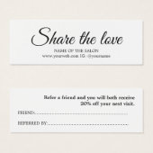 Elegant Simple Black White Beauty Salon Mini Visitekaartjes (Voorkant /achterkant)