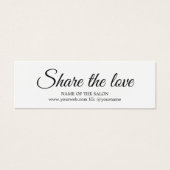 Elegant Simple Black White Beauty Salon Mini Visitekaartjes (Voorkant)