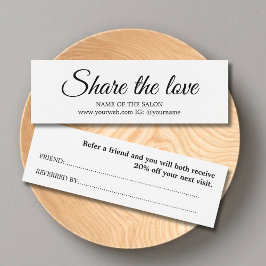 Elegant Simple Black White Beauty Salon Mini Visitekaartjes