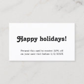 Elegant Simple Black White Bold Holiday Coupon (Voorkant)