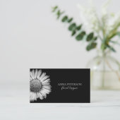 Elegant Simple Black White Daisy Flower Visitekaartje (Staand voorkant)