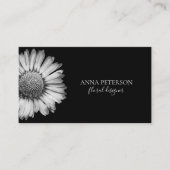 Elegant Simple Black White Daisy Flower Visitekaartje (Voorkant)