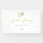 Elegant Simple Black White Gold-Vrijgezellenfeest Spandoek (Horizontaal)