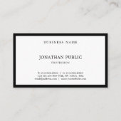 Elegant Simple Black White Modern, geavanceerd Visitekaartje (Achterkant)