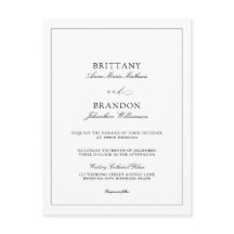 Elegant Simple Black White Modern Wedding Invite