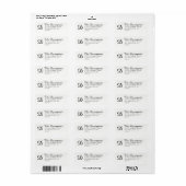 Elegant Simple Black White Monogram Return-adres Etiket (Full Sheet)