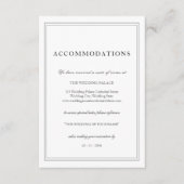 Elegant Simple Black White Wedding Accommodations Informatiekaartje (Voorkant)