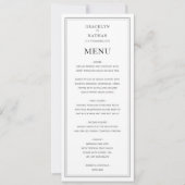 Elegant Simple Black & White Wedding Menu (Voorkant)