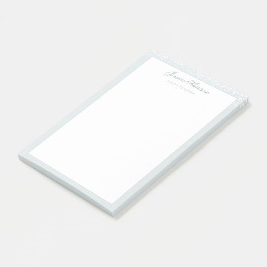 Elegant Simple Blue Grey White Confetti 4x6 Post-it® Notes (Schuin)