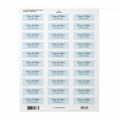 Elegant Simple Blue Return Address Labels (Full Sheet)