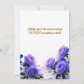 Elegant Simple Blue Roses Love is in Bloom Wedding Kaart (Achterkant)