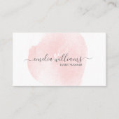 Elegant Simple Blush Pink Waterverf Signature Visitekaartje (Voorkant)