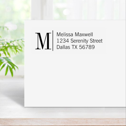 Elegant Simple Bold Monogram Adres Rubberstempel