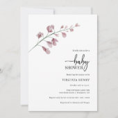 Elegant Simple Botanical Baby shower Kaart (Voorkant)