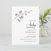 Elegant Simple Botanical Baby shower Kaart (Staand voorkant)