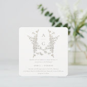 Elegant Simple Botanical Crest Monogram Weddenscha Kaart (Staand voorkant)