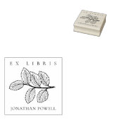Elegant Simple Botanical laat aangepaste Ex Libris Rubberstempel (Gestempeld)