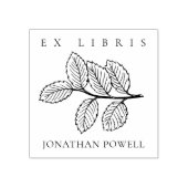 Elegant Simple Botanical laat aangepaste Ex Libris Rubberstempel (Afrduk)