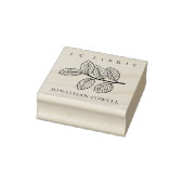 Elegant Simple Botanical laat aangepaste Ex Libris Rubberstempel (Stempel)