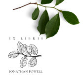 Elegant Simple Botanical laat aangepaste Ex Libris Rubberstempel