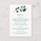 Elegant Simple Botanical Leaves Weddenschap Detail Informatiekaartje (Voorkant)