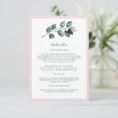 Elegant Simple Botanical Leaves Weddenschap Detail Informatiekaartje (Staand voorkant)