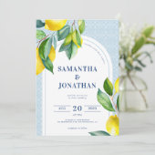 Elegant Simple Botanical Mediterranean Wedding Kaart (Staand voorkant)