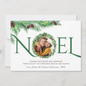 Elegant Simple Botanical Pine WreatnoEL 1 Foto Feestdagenkaart (Voorkant)