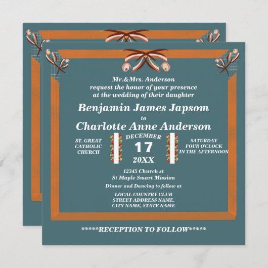 Elegant Simple Bow Stropdas Gepersonaliseerd Wedde Kaart (Voorkant / Achterkant)