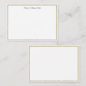 Elegant Simple Brushed Gold Lijst Wedding Couple Notitiekaartje (Voorkant / Achterkant)