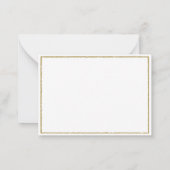 Elegant Simple Brushed Gold Lijst Wedding Couple Notitiekaartje (Achterkant)