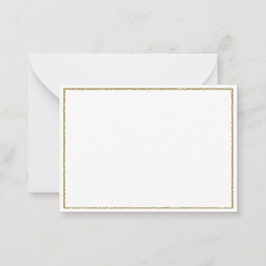 Elegant Simple Brushed Gold Lijst Wedding Couple Notitiekaartje (Achterkant)