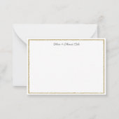 Elegant Simple Brushed Gold Lijst Wedding Couple Notitiekaartje (Voorkant)