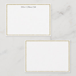 Elegant Simple Brushed Gold Lijst Wedding Couple Notitiekaartje