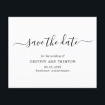 Elegant Simple Budget Wedding Save the Date<br><div class="desc">Eenvoudige niet-fotobudgetbruiloft Sparen de Datum met een schoon en minimalistisch ontwerp dat een elegante aanraking met "sparen de datum"in manuscript met spoelen bevat. Een modern zwart-wit sparen de Datum zonder afbeeldingen die prachtig met om het even welke stijl van bruiloft coördineert.</div>