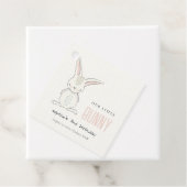 Elegant Simple Bunny Pink Blush Kids Birthday Bedankjes Labels (In situ)